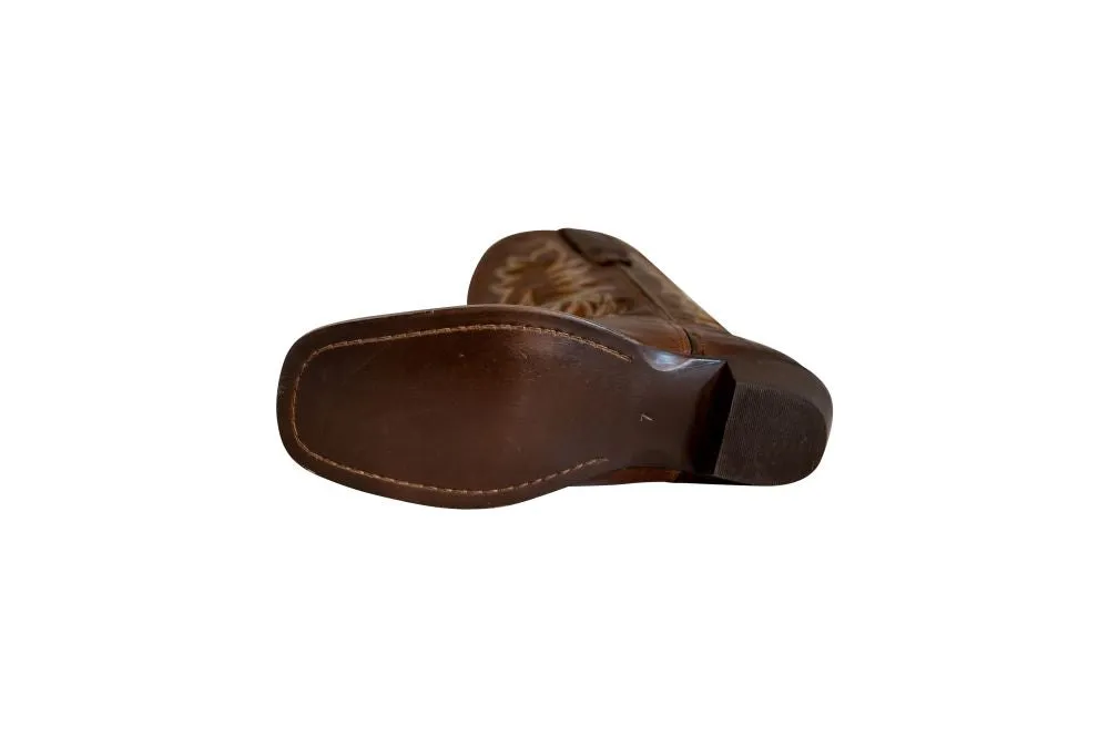 TuffRider Moran western laarzen bruin leer square toe