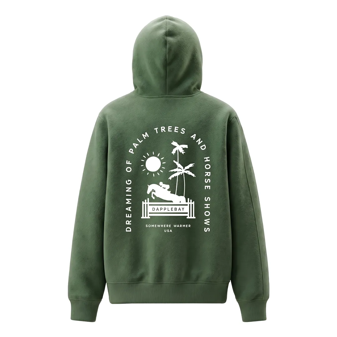 Dapplebay Palm Trees Horse Shows hoodie rosemary