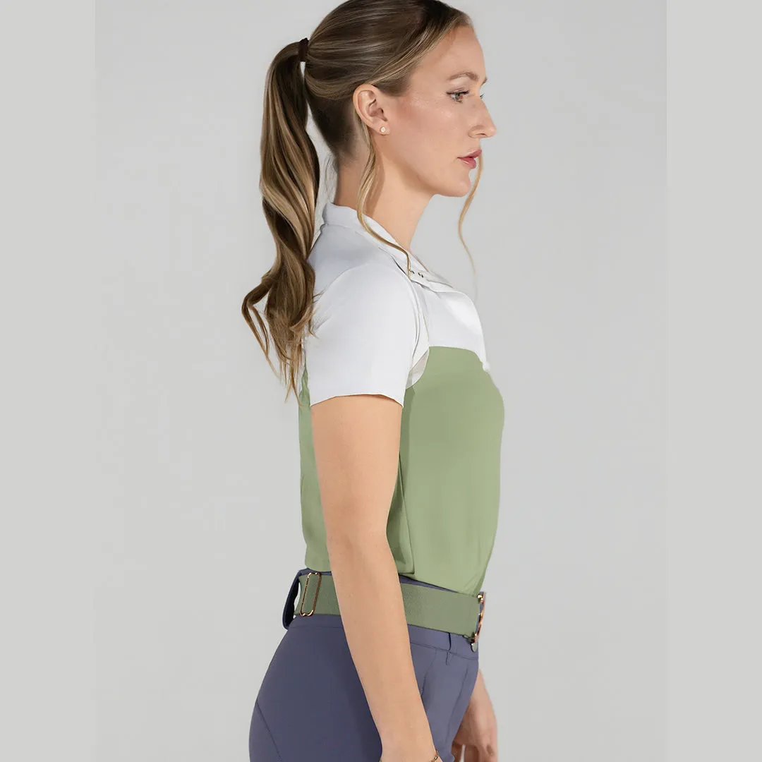 Dapplebay Lady 1/4 Zip showtop wit verkoelend korte mouw