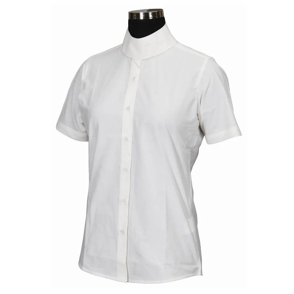 TuffRider Starter kinder wedstrijdshirt korte mouw wit kreukvrij