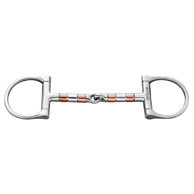HS Sprenger D-Ring Paardenbit Koperen Rollen 13 mm 135 mm