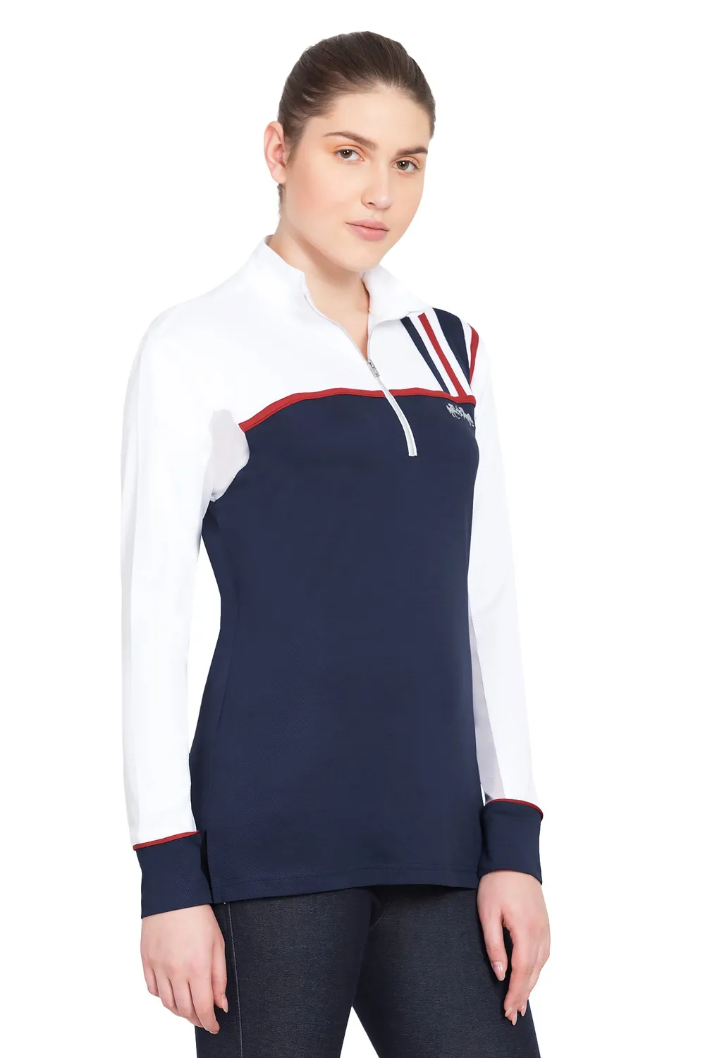 Equine Couture Nicole EquiCool wedstrijdshirt wit roze