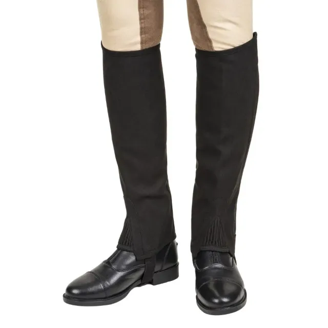 Lettia Suede halve chaps volwassenen zwart