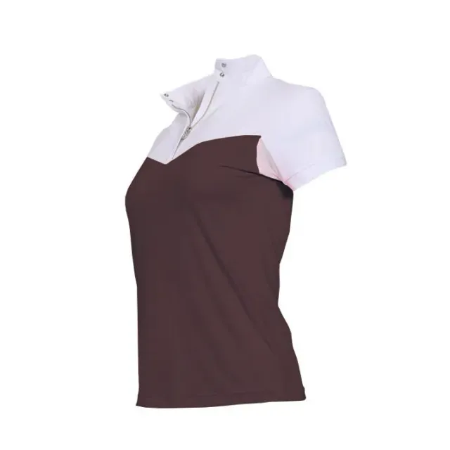 Dapplebay Lady showtop korte mouw Chocolate wit showring
