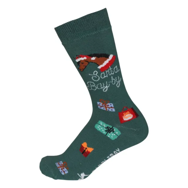 JPC Equestrian Dapplebay Santa Bay-by sokken evergreen one size gebreid