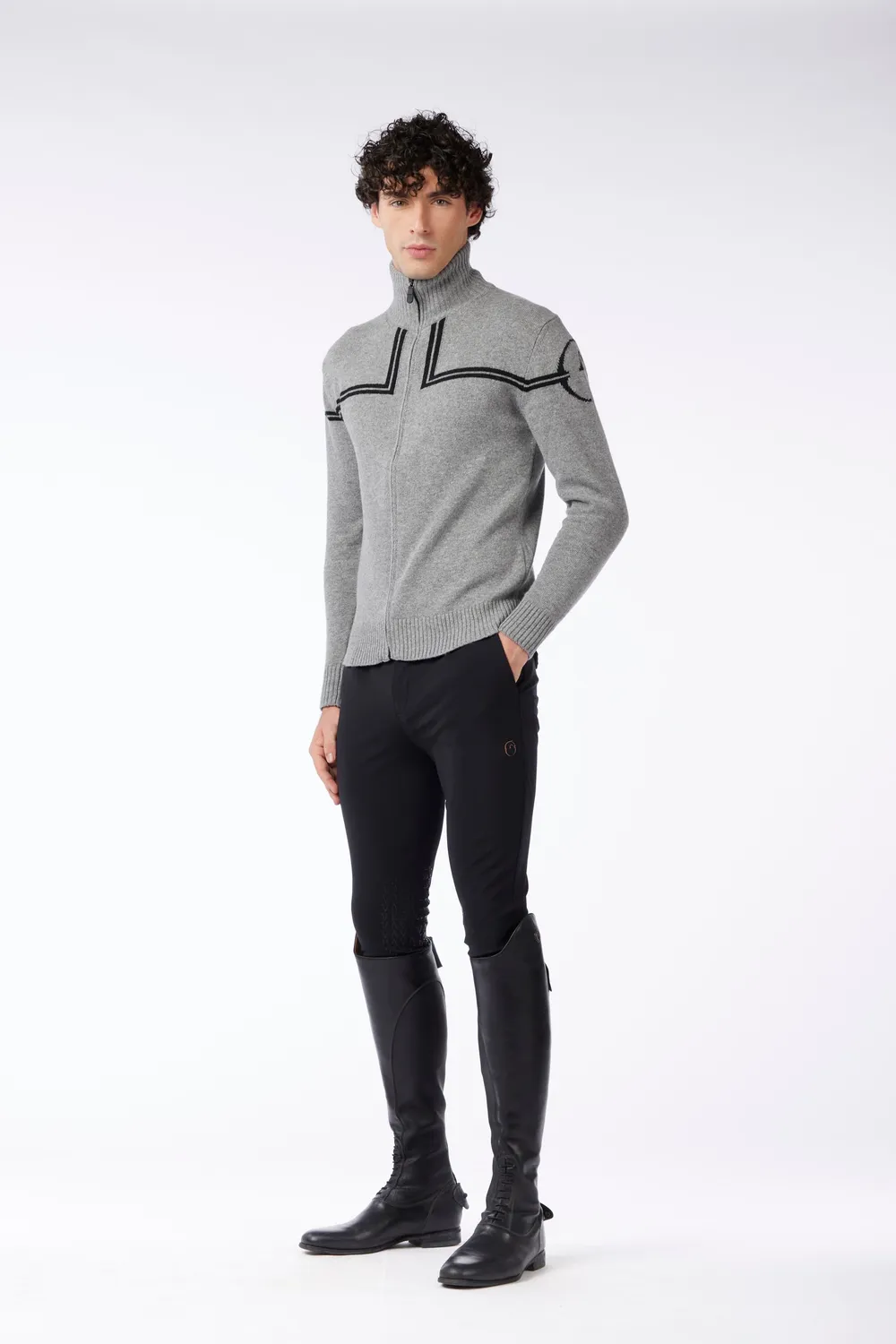 Vestrum Tournai Coltrui Heren Wol Cashmere Rits