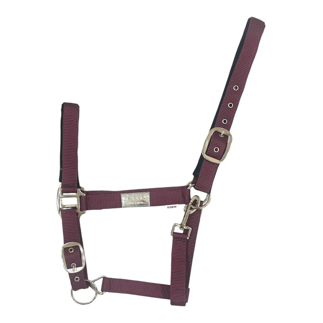 Lettia EquiFine halster nylon aubergine neopreen gevoerd