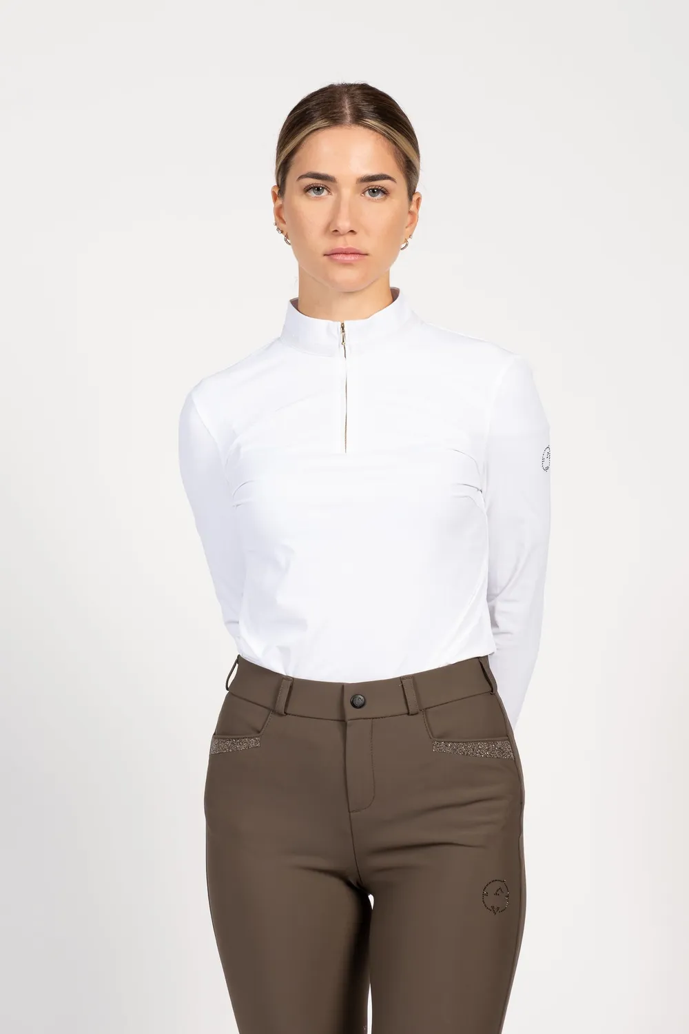 Vestrum Izar wedstrijdshirt dames wit lange mouw strass