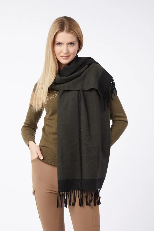Vestrum Kobe Sjaal Cashmere Franjes Contrast
