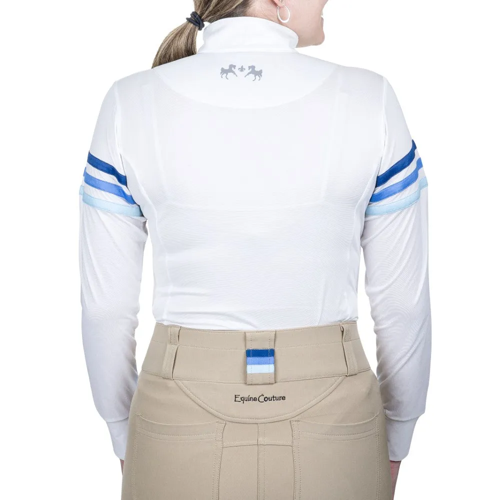 Equine Couture Gradient wedstrijdshirt wit-rood lange mouw
