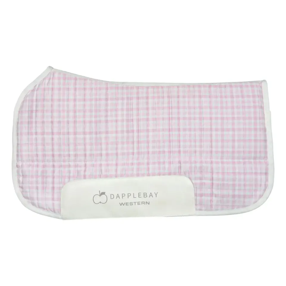 Dapplebay Gingham Western zadelpad Roze/Wit ruit