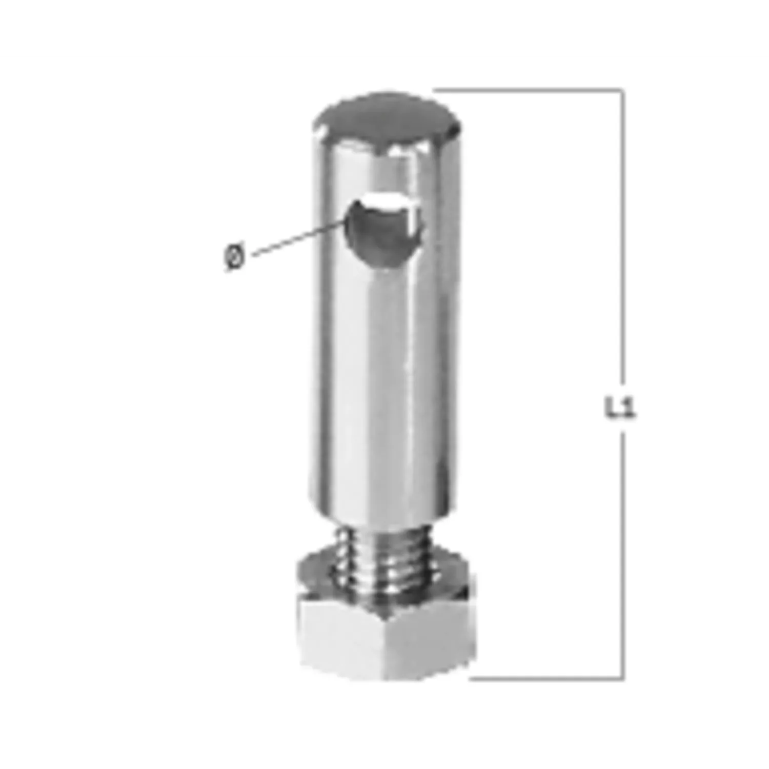 HS Sprenger bout 12 mm M8 roestvast mastvoetblok