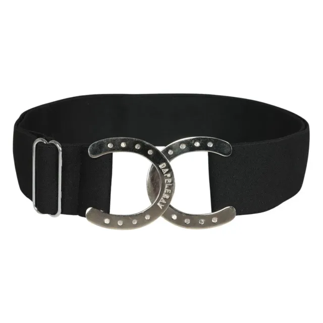 Dapplebay Horse Shoe riem zwart elastisch one size
