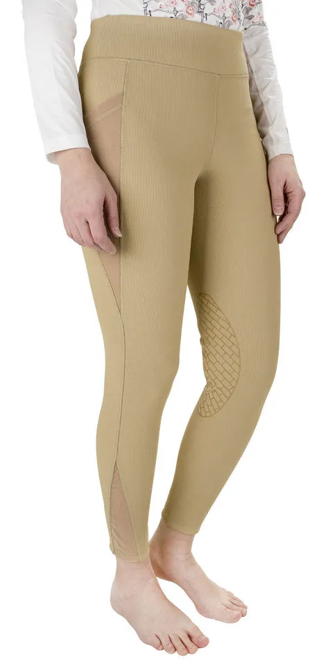 TuffRider Classic Ribbed rijlegging dames zwart geribbeld